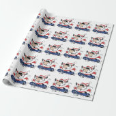 Snowboard Santa Wrapping Paper Cadeaupapier (Uitgerold)