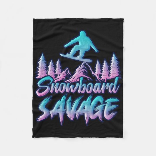 Snowboard Savage Funny Snowboarder Kinder Snowboar Fleece Deken (Voorkant)