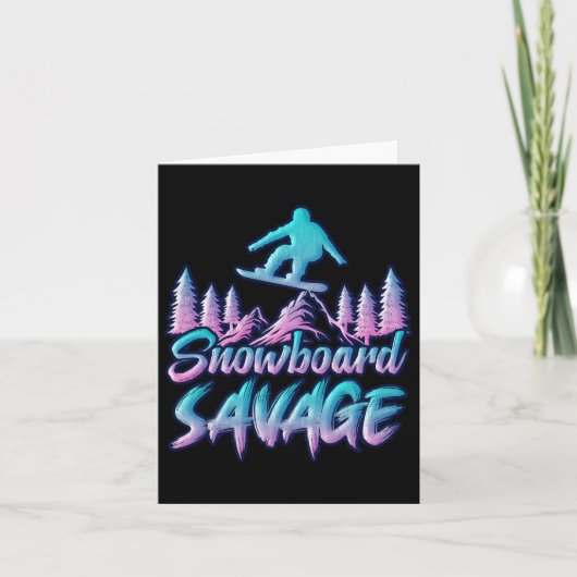 Snowboard Savage Funny Snowboarder Kinder Snowboar Kaart (Voorkant)