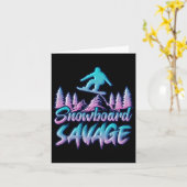 Snowboard Savage Funny Snowboarder Kinder Snowboar Kaart (Gele Bloem)