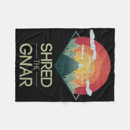 Snowboard Shred De Gnar Ski Winter Mountain Gift Fleece Deken (Voorkant (Horizontaal))