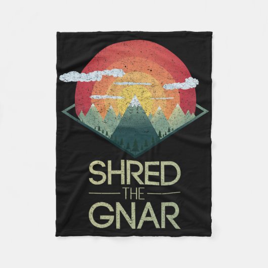 Snowboard Shred De Gnar Ski Winter Mountain Gift Fleece Deken (Voorkant)