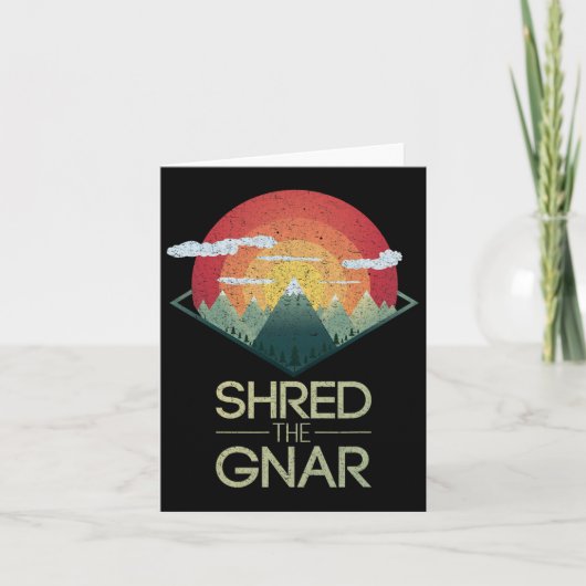 Snowboard Shred De Gnar Ski Winter Mountain Gift Kaart (Voorkant)