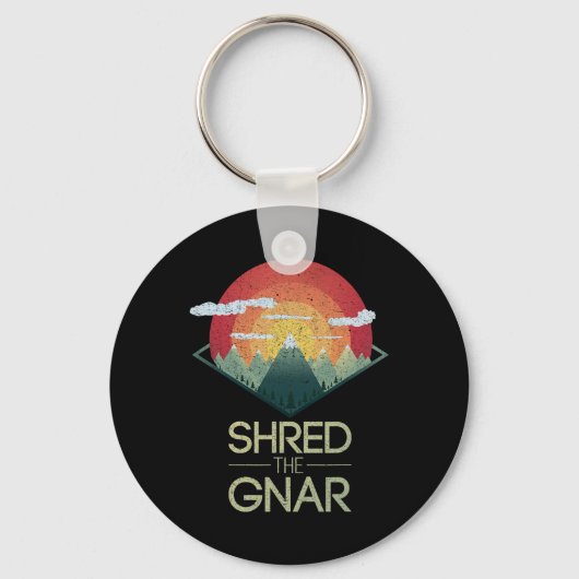 Snowboard Shred De Gnar Ski Winter Mountain Gift Sleutelhanger (Voorkant)