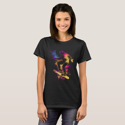 Snowboard Silhouette Gift T-shirt (Voorkant volledig)