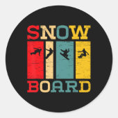 Snowboard Silhouette  Style Graphic Ronde Sticker (Voorkant)