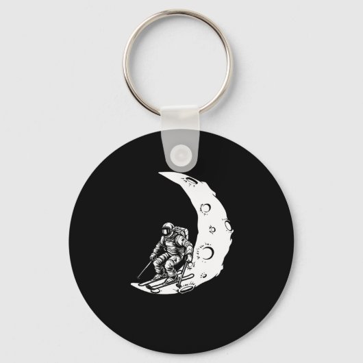 Snowboard Ski Skiën - Snowboarden Crescent Moon Sleutelhanger (Voorkant)