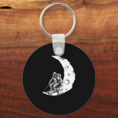 Snowboard Ski Skiën - Snowboarden Crescent Moon Sleutelhanger (Voorkant)