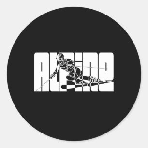 Snowboard ski wintersport bergafwaarts alpine skië ronde sticker