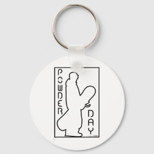 Snowboard Ski Wintersport Sneeuwpoeder Dag Logo Sleutelhanger