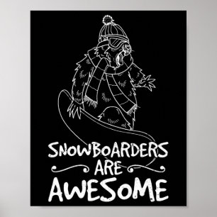 Snowboard skiën Snowboarder Competitieve activitei Poster