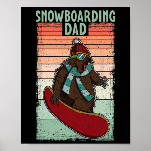 Snowboard skiën Snowboarder Competitieve activitei Poster