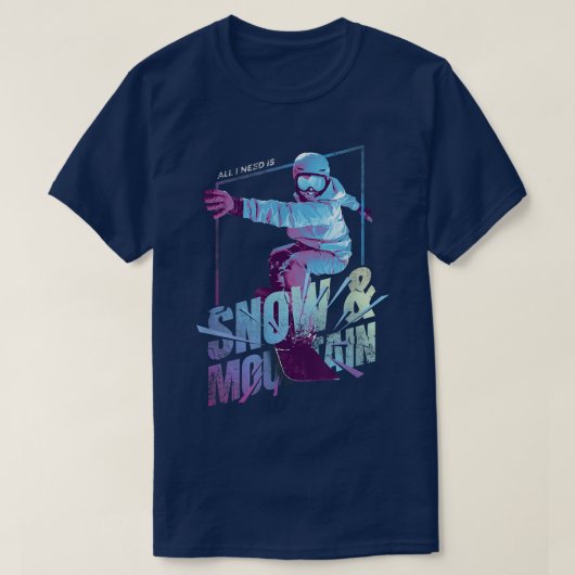 SNOWBOARD SNEEUW EN MOUNTAY T-SHIRT (Design voorkant)