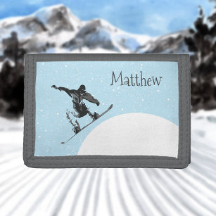 Snowboard Sneeuwsport gepersonaliseerd Drievoud Portemonnee