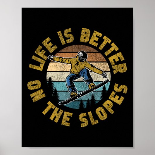 Snowboard Snowboard  Goggles Retro Life Poster (Voorkant)