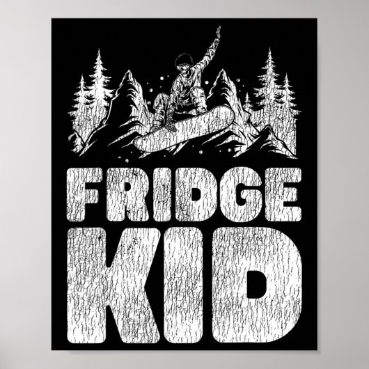 Snowboard Snowboard koelkast Kind Poster (Voorkant)