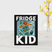 Snowboard Snowboard  Retro Koelkast Kind Kaart (Gele Bloem)