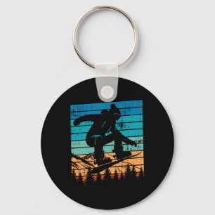 Snowboard Snowboard Retro Mountain Sleutelhanger