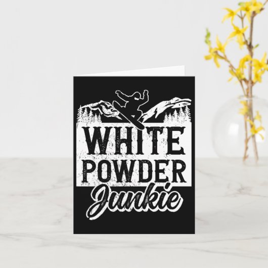 Snowboard Snowboard  Retro Wit Poeder Kaart (Gele Bloem)