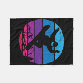  Snowboard Snowboard Silhouette I Retro Fleece Deken (Voorkant (Horizontaal))