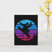 Snowboard Snowboard Silhouette I Retro Kaart (Gele Bloem)