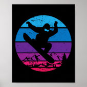 Snowboard Snowboard Silhouette I Retro Poster (Voorkant)