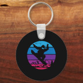 Snowboard Snowboard Silhouette I Retro Sleutelhanger (Voorkant)