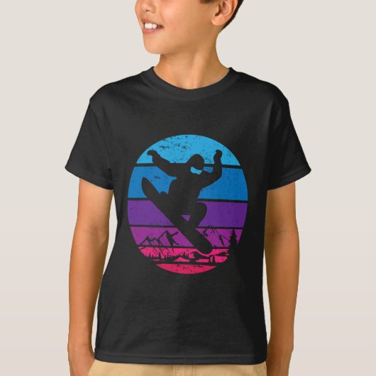 Snowboard Snowboard Silhouette I Retro T-shirt (Voorkant)