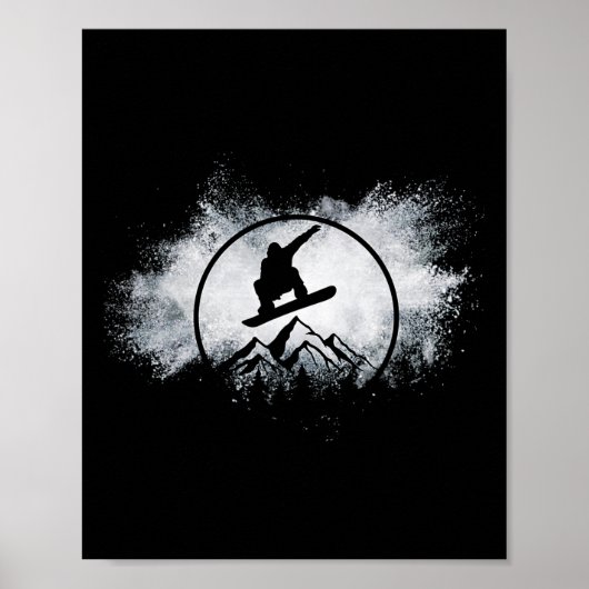 Snowboard Snowboard Snow Cloud Big Air Snowboarder Poster (Voorkant)