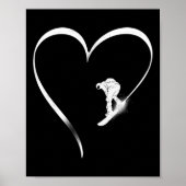 Snowboard Snowboard Tracks Heart  Heart Poster (Voorkant)
