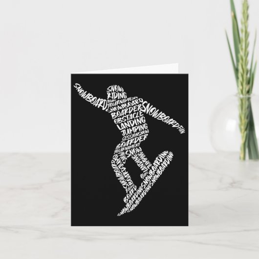 Snowboard Snowboard Typography Boys Kinder Mannen Kaart (Voorkant)