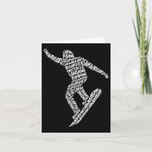 Snowboard Snowboard Typography Boys Kinder Mannen Kaart