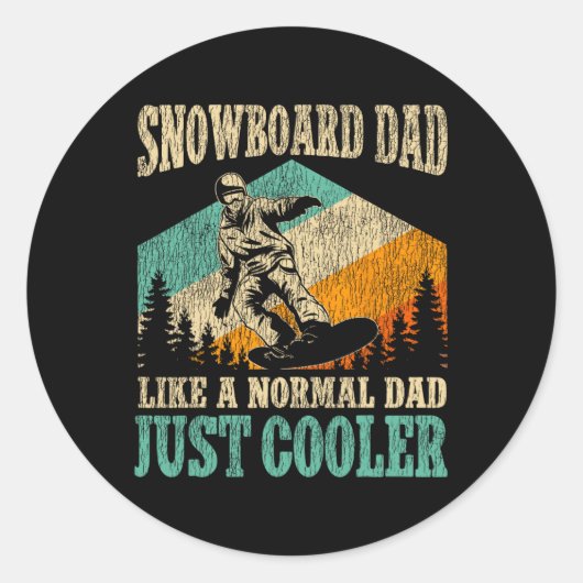 Snowboard snowboard vader vader  retro Sn Ronde Sticker (Voorkant)
