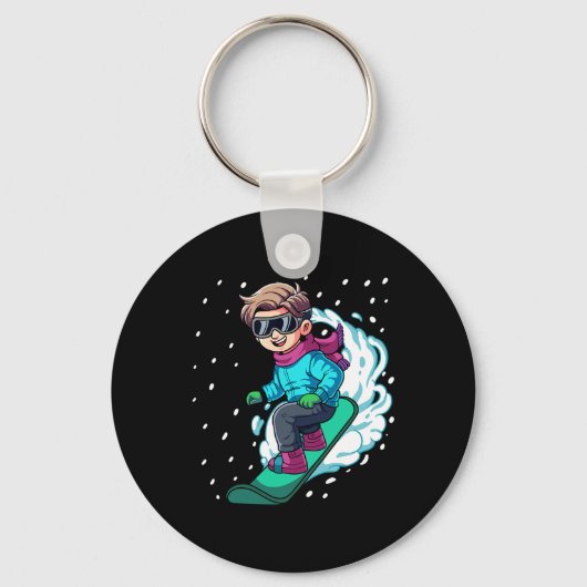 Snowboard snowboarden 8 sleutelhanger (Voorkant)