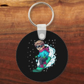 Snowboard snowboarden 8 sleutelhanger (Voorkant)