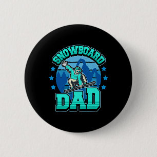 Snowboard Snowboarden Geweldige vader Mannen Gift Ronde Button 5,7 Cm