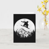 Snowboard Snowboarden Silhouette Snowboarden Gif Kaart (Gele Bloem)