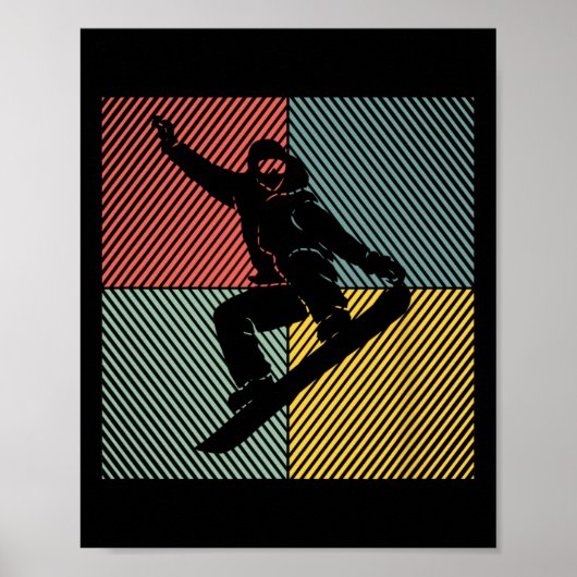 Snowboard Snowboarden Skilift Snowboarder Poster (Voorkant)