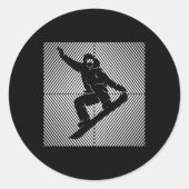 Snowboard snowboarden Skilift Snowboarder Ronde Sticker (Voorkant)
