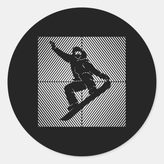 Snowboard snowboarden Skilift Snowboarder Ronde Sticker (Voorkant)