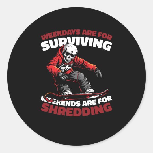 Snowboard - Snowboarden Wintersport Snowboarder Ronde Sticker (Voorkant)