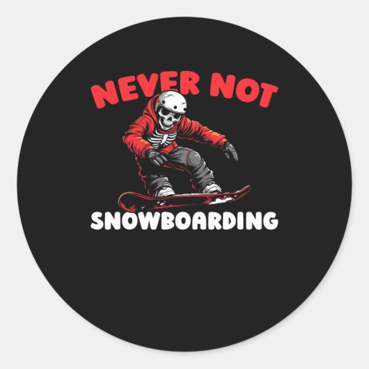 Snowboard snowboarden - Wintersport Snowboarder Ronde Sticker (Voorkant)
