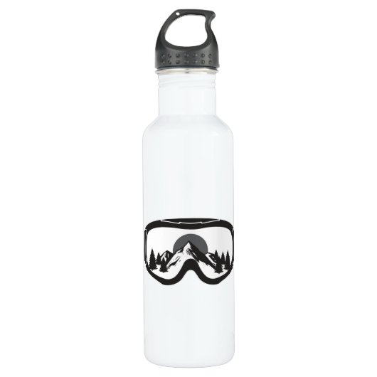Snowboard Snowboarder Grappig cadeau idee Waterfles (Voorkant)