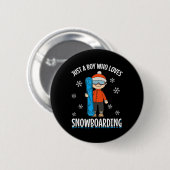 Snowboard snowboarder jongen is een jongen die van ronde button 5,7 cm (Voorkant /achterkant)