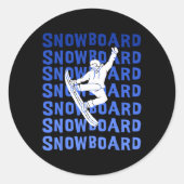 Snowboard Snowboarder Shredding Kinder wintersport Ronde Sticker (Voorkant)
