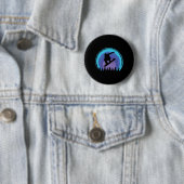 Snowboard Snowboarder Silhouette Grun Ronde Button 5,7 Cm (In situ)