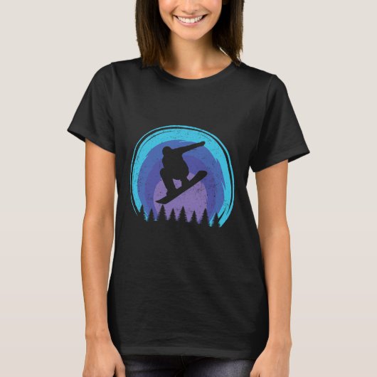 Snowboard Snowboarder Silhouette Grun T-shirt (Voorkant)