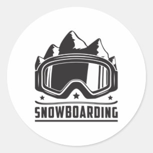 Snowboard Snowboarder Snowboarden Sneeuwcadeau Ide Ronde Sticker