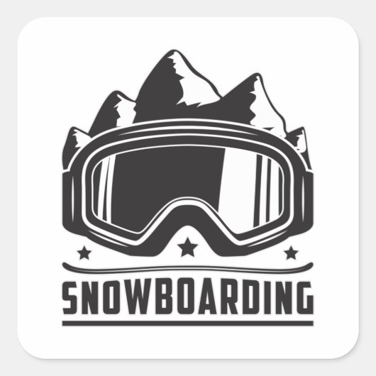 Snowboard Snowboarder Snowboarden Sneeuwcadeau Ide Vierkante Sticker (Voorkant)