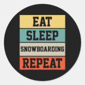 Snowboard Snowboarder Snowboarder Retro Gift Ronde Sticker (Voorkant)